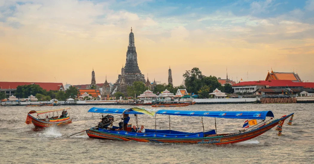 Chao Phraya canal tour on a teak boat