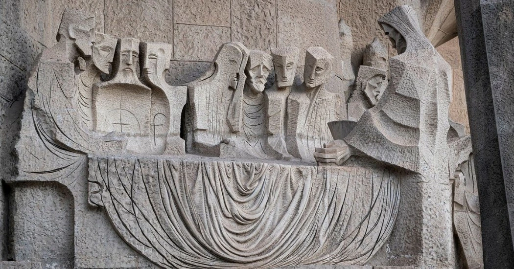The Last Supper depicted in the Passion facade