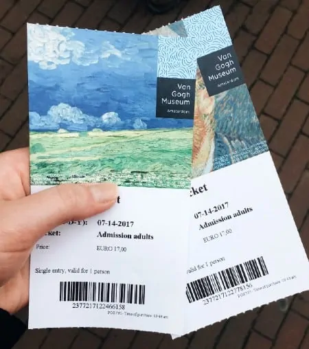 Tickets of Van Gogh Museum