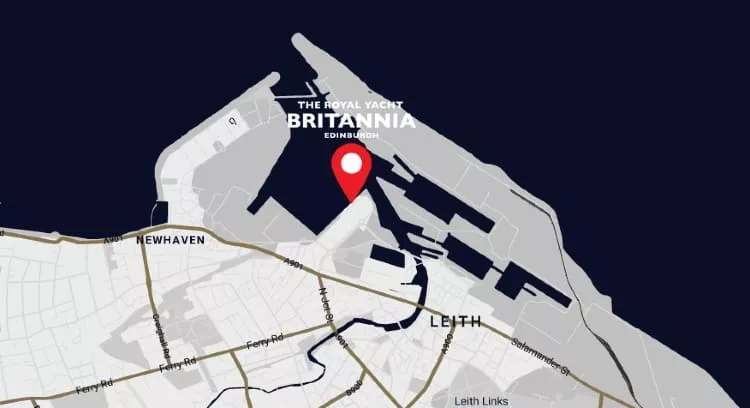 Royal Yacht Britannia location map