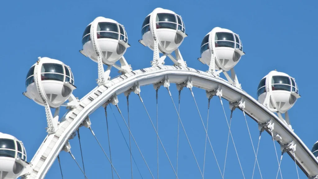 Air-conditioned cabins on the LINQ High Roller in daylight