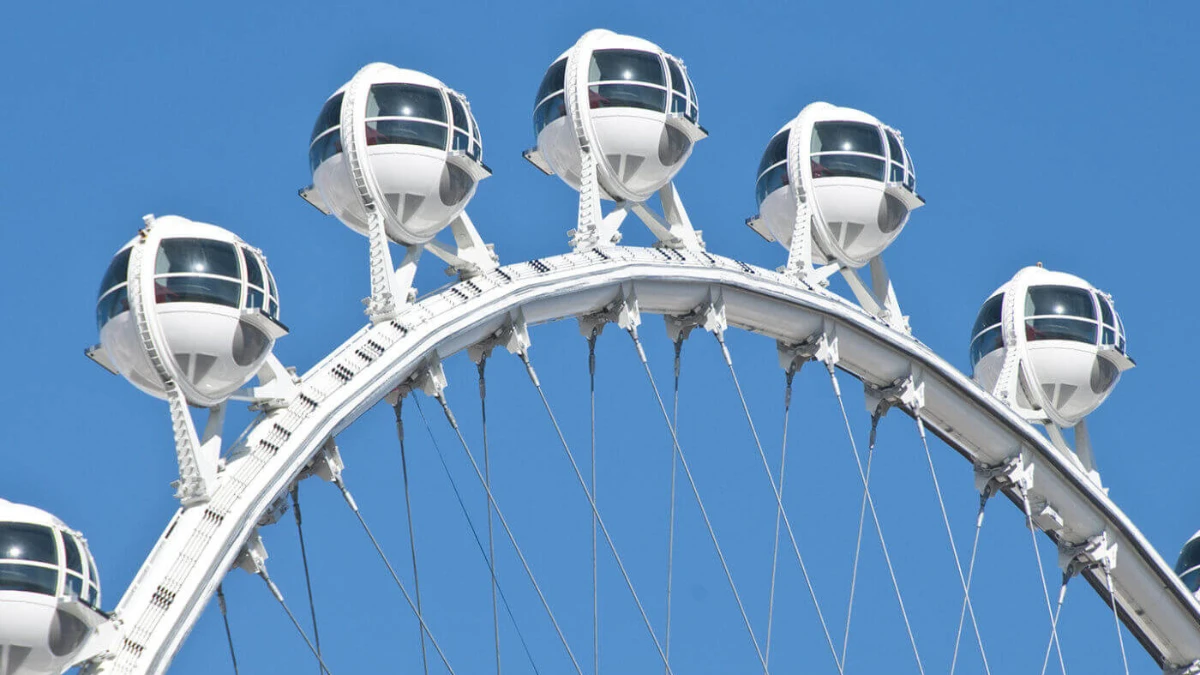 Air-conditioned cabins on the LINQ High Roller in daylight
