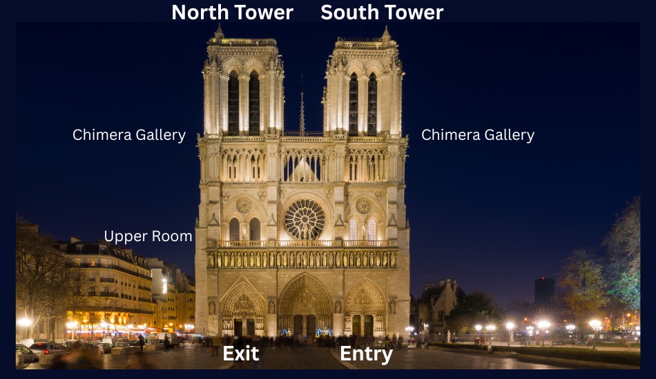 New visitor route labeled.
