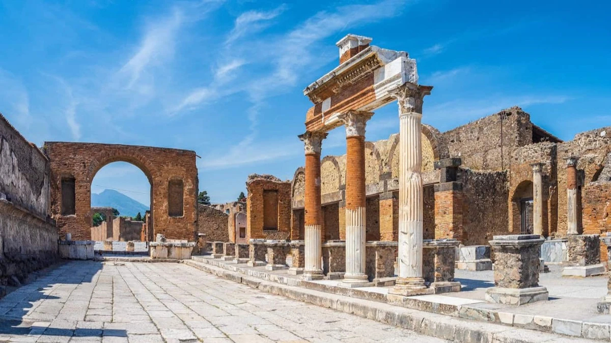 The entrance of Pompeii ruins